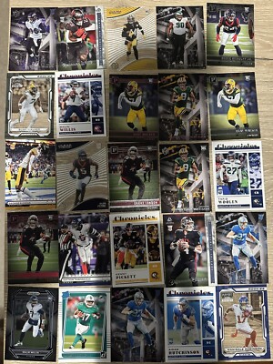 77 Rookie Football Lot. All Cards Within Last 5 Years. + 3 Bonus Cards 2 Autos