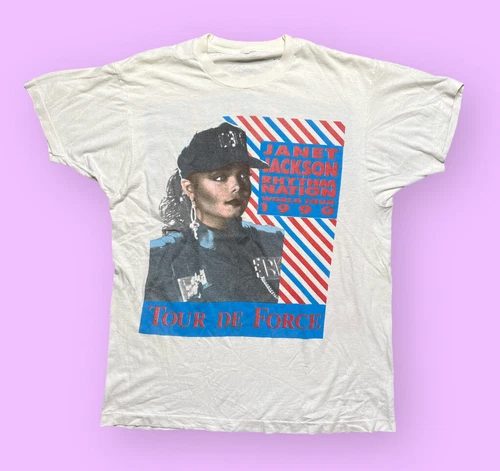 Janet Jackson T Shirt Rhythm Nation Tour De For 1990s vintage concert t-shirt, vintage, size XL, single stitch, B+ condition