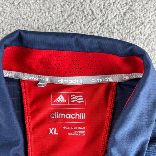 NUEVA Camisa Polo Adidas Para Hombre Extra Grande Azul Gráfico Golf Climachill Reflectante - Imagen 4 de 15