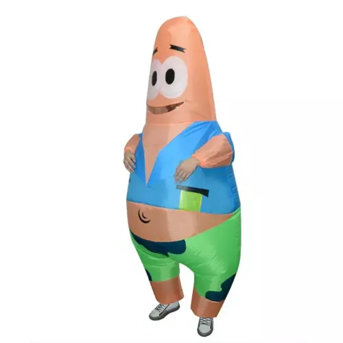 SpongeBob Patrick Star Inflatable Costume Cosplay Funny Blow Up Suit Party Dress - Picture 7 of 12