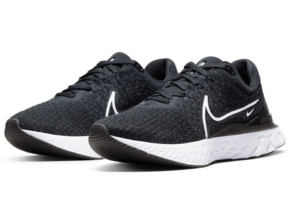 Nike React Infinity Run Flyknit 3 Black Womens US 7 Running Shoes New