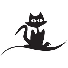 Cat Creepy Cute Swirl - Vinyl Decal Sticker - Multiple Colors Sizes - ebn2356
