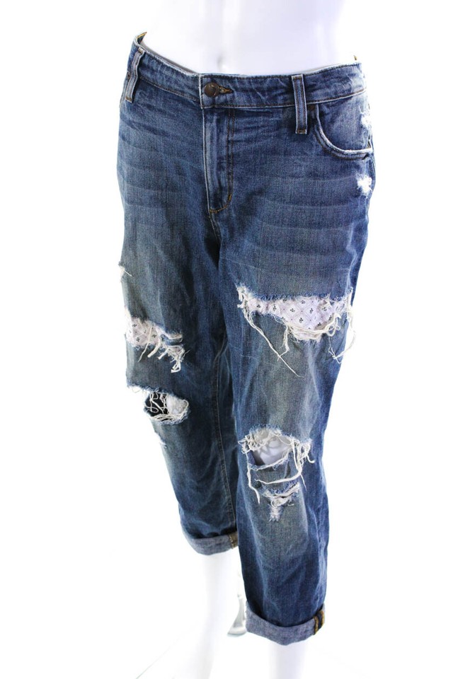 Joes Jeans Womens High Rise Billie Boyfriend Slim Ankle Jeans Blue