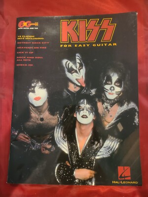 Kiss for Easy Guitar Notes & Tab Sheet Music Chords Lyrics 18 Rock Songs Book