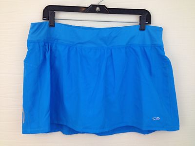 Champion Tennis Skirt Skort Size XL Blue Aqua Elastic Waist Golf Spandex 