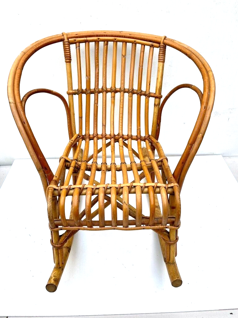 Child's Vintage CANE ROCKING CHAIR eBay