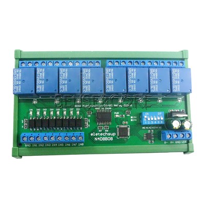 DC 12V 24V 8 CH DIN35 C45 DIN Rail Box UART RS485 Relay Module Modbus RTU Switch
