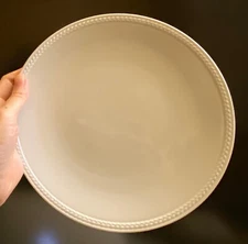 New 2pcs L'Objet Soie Tressee + Corde White Dessert Plates, 8.5"D