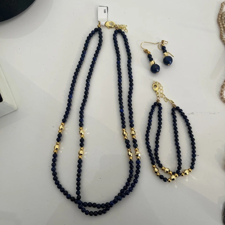 Lapis Set Kette Armband Ohrringe 