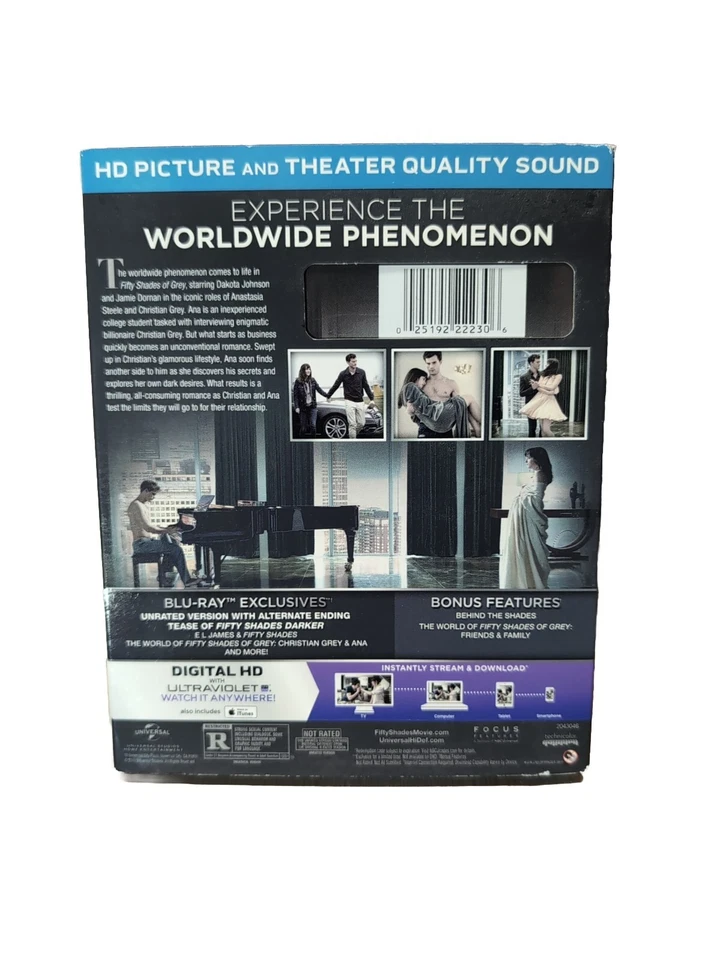 Fifty Shades Of Grey Blu-ray DVD Digital HD Unrated Alternate Ending Great cond. - Image 2 of 4