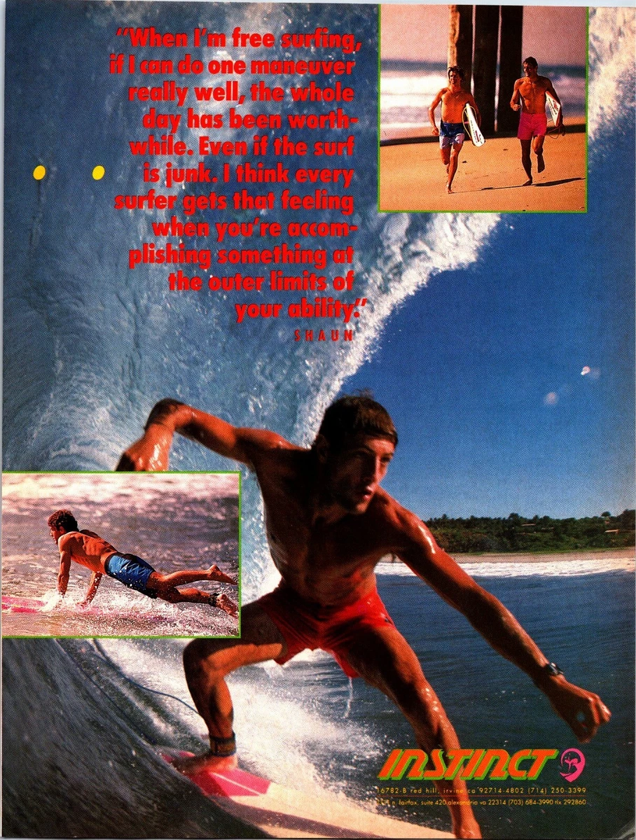 Instinct Clothing Surfwear Shaun Surfer Print Ad Wall Art Decor eBay
