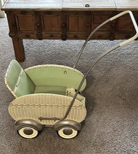 Antique Stroller Art Deco Fabulous Baby Doll 1920-1930 Wicker Buggy Carriage