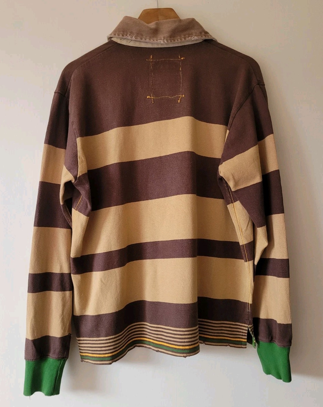 Vintage 90s GANT RUGGER Shirt Long Sleeve Striped Heavy Cotton Size XL - Rare. image 7