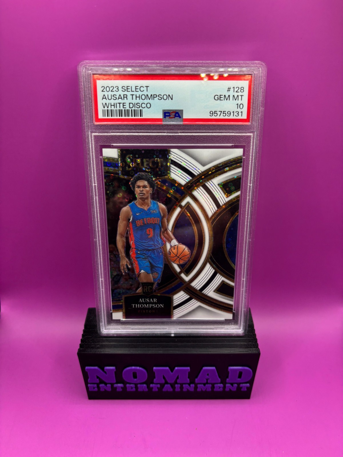 2023 Select Ausar Thompson White Disco RC /75 PSA 10 Gem Mint #128 Pistons Rooki