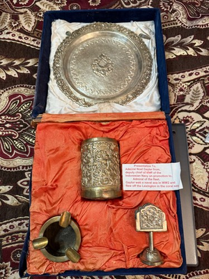 #ad #ad Antique Engraved presentation set from the Indonesian Navy toAdmiral Noel Gayler $1500.00