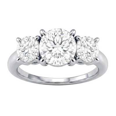Diamonair 2.00 Round cut Lab Grown Diamond (F/VS+) 14K Gold Solitaire Ring