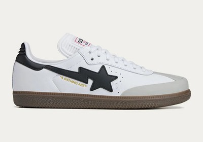 adidas Samba Bape White Black Gum Sneakers JR9245 Men's Sizes NEW