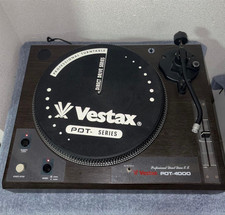 Vestax PDT-4000 Professional Direct Drive DJ Turntable Wood Cabinet Tested Used