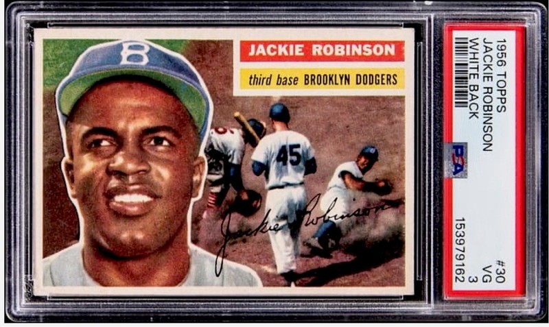 1956 Topps #30 Jackie Robinson Dodgers Baseball Card DEAD CENTERED BEAUTY PSA 3