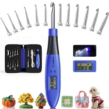 12 Pcs Crochet Hooks Set with Light, Stitch & Row Counter, Crochet Needles Kit
