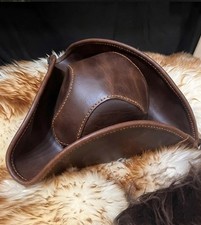 Genuine Leather Tricorn Hat Pirate Steampunk Costume Festival Hat