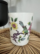 Vintage Old Foley James Kent Chinese Rose Bird Floral Pot Beaker Vase Ceramic 