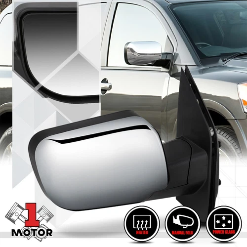 [Right]Passenger Side Chrome Power+Heated Foldable Mirror for 04-15 Titan/Armada