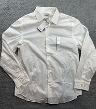 Goodfellow  Co Shirt Button Down Mens Large White Long Sleeve Stretch Fit