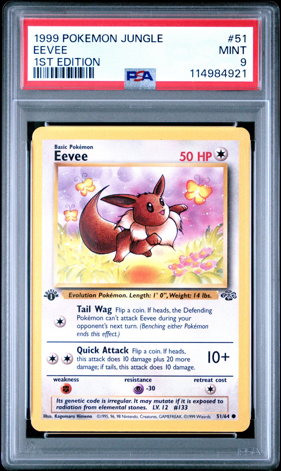 1999 POKEMON JUNGLE 1ST ED #51 EEVEE PSA 9