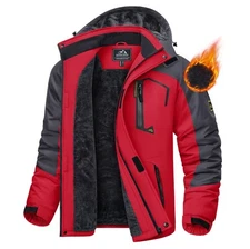 Men's Waterproof Ski Jacket Winter Warm Jackets Snow Thermal Fleece Work Coat US