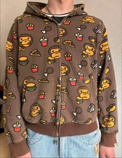 A Bathing Ape Kapuzenpullover Zip Hoodie XL braun Baby Milo Print