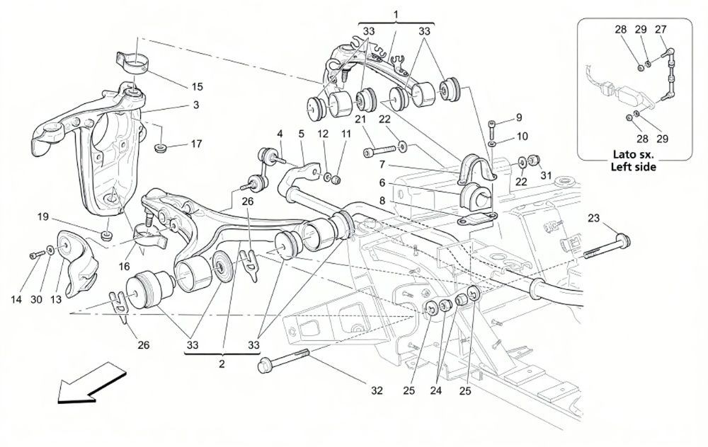 08-19 MASERATI GRANTURISMO FRONT LEFT SUSPENSION SPINDLE KNUCKLE HUB OEM