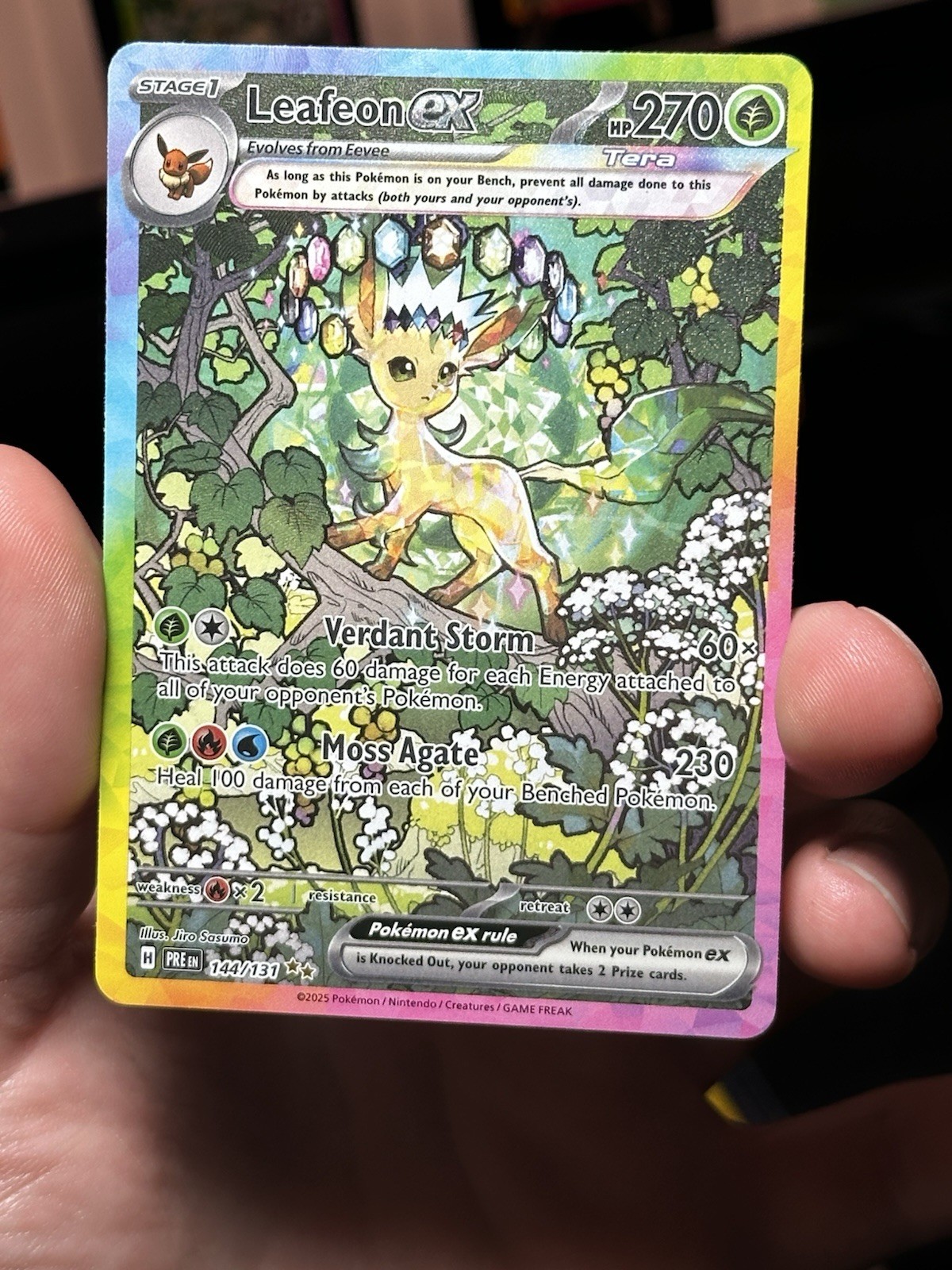 Pokemon TCG Leafeon EX Prismatic Evolutions Special Illustration Card 144/131