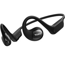 TOZO Upgraded Open Ear Headphones Bluetooth 5.3 Air Conduction Dark Black