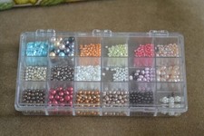 Hundreds OF Vintage Jewelry Craft Making Supplies Beads Various Colors Shapes