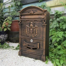 Wall-mounted Mailbox European Retro Vintage Security Mail Drop Box W/ Lock NEW