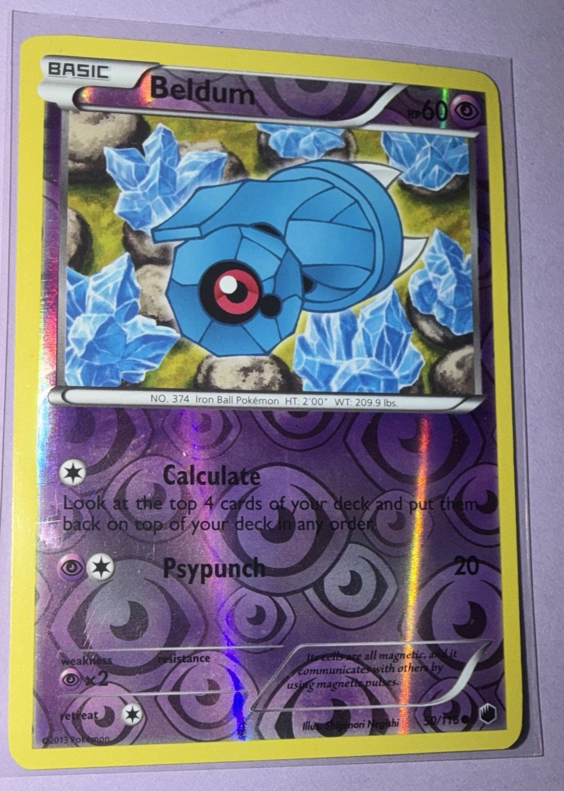 Pokemon - Beldum - 50/116 - Common - Reverse Holo - Plasma Freeze - NM