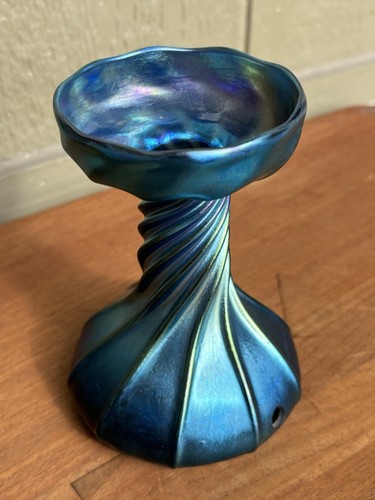 LOUIS COMFORT TIFFANY FAVRILE TWIST CANDLESTICK/LAMP BASE-"LCT" c1900 - Bild 4 von 10