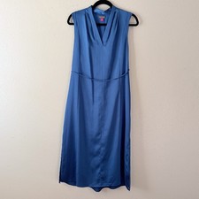 Vince Camuto Dress Midi Sleeveless BlueSize Small