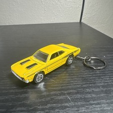 1971 Dodge Demon Yellow Keychain 1:64 Diecast Hot Wheels Matchbox Gift