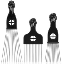 3 Pack Afro Hair Picks for Men and Women, Cpoxixt Metal Afro Comb Picks for