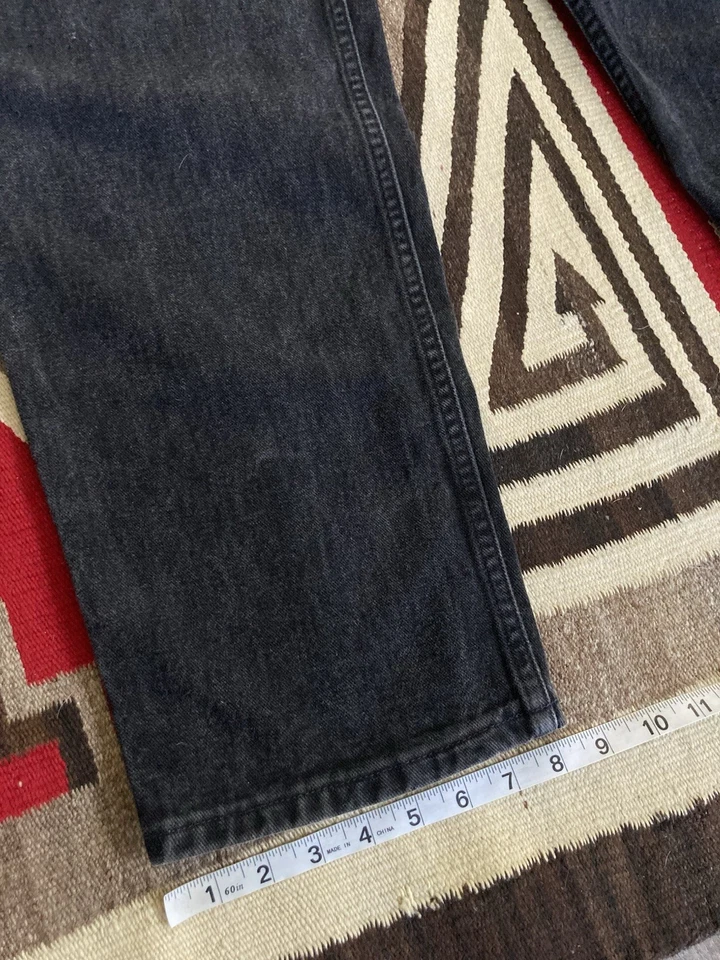 VTG Y2K 90s Tommy Hilfiger Freedom Jeans Wide Leg Black Denim 36x34 (fits 35x33) - Image 2 of 4