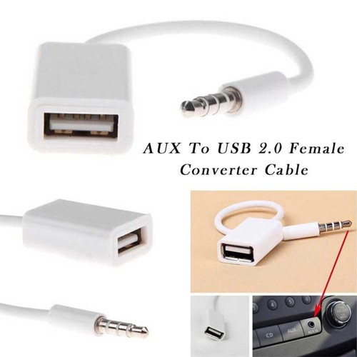 3 .5mm USB to Audio Cable Car Auxiliary Jack Adapter Female Converter - Afbeelding 6 van 6