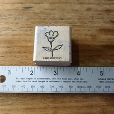 Stampin Up 2007 Wood Mounted Rubber Stamp Flower Stylized Fun