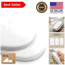 Cozy 2-Pack Bassinet Mattress Sheets for Boys  Girls - 100 Cotton, 33" x 17"