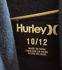 Hurley Boys 10/12 Navy Blue Fleece Pullover Hoodie Long Sleeve Regular Fit