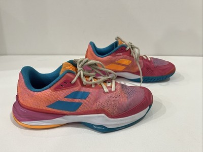 Babolat Jet Mach 3 All Court Pickleball Tennis Shoes Pink Blue Womens 8.5