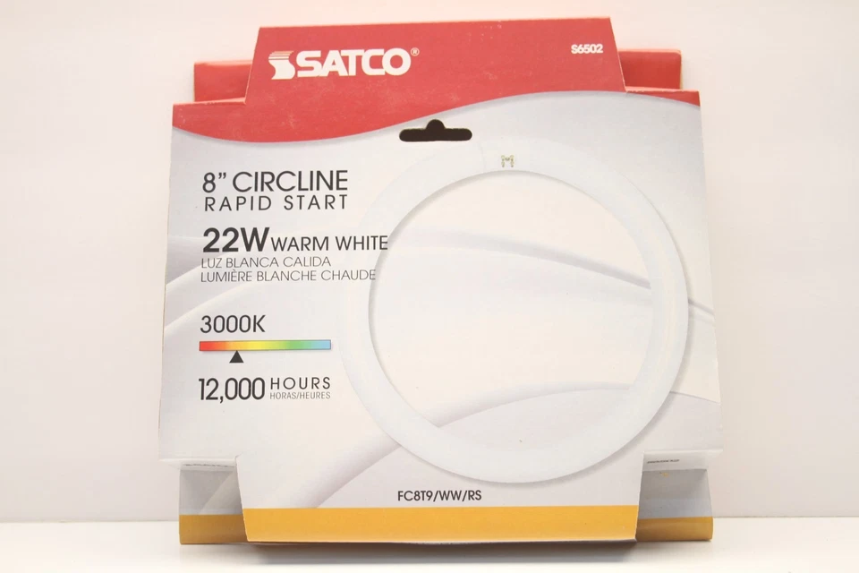 12x SATCO S6502  22-Watt CIRCLINE FC8T9/WW/RS FLUORESCENT  LIGHT BULB - Image 4 of 4
