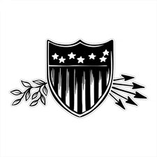 American Shield Seal USA Flag Eagle Bumper Sticker Vinyl Decal 5"