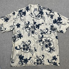 Vintage 90s Quiksilver Shirt Men Medium Floral Hawaiian Short Beach Made In USA